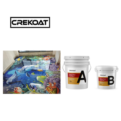 Pintura para suelos epoxi de alto brillo de pincel Desinfección de espuma de revestimiento decorativo limpiable