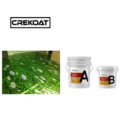Pintura para suelos epoxi de alto brillo de pincel Desinfección de espuma de revestimiento decorativo limpiable