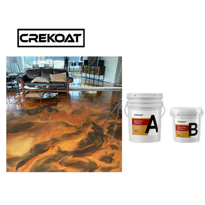 Piso de epoxy metálico industrial claro del lustre estupendo que cubre dos componentes