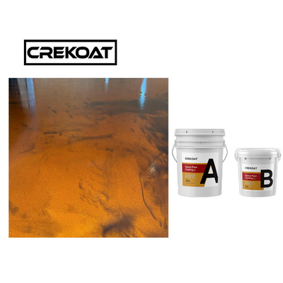 Piso de epoxy metálico industrial claro del lustre estupendo que cubre dos componentes