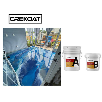 Piso de epoxy metálico industrial claro del lustre estupendo que cubre dos componentes