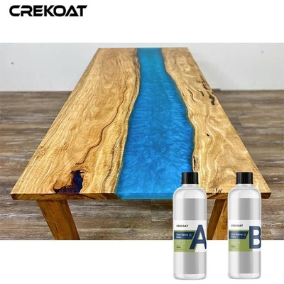 El río presenta la resina de epoxy clara para las ilustraciones de madera de las barras de los tableros de la mesa