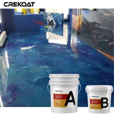 Piso de epoxy residencial comercial que cubre los pigmentos metálicos