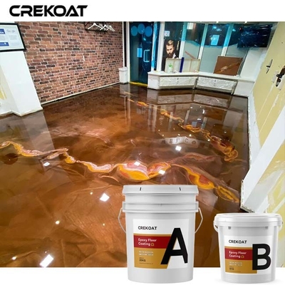 Piso de epoxy metálico del alto lustre que cubre los ajustes comerciales Lava Like Appearance