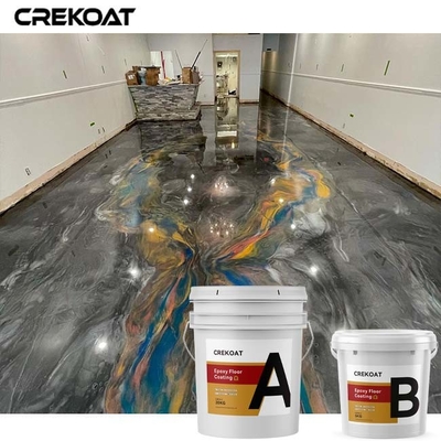 El altos lustre acaba mantenimiento de capa del piso de epoxy metálico y sin trabas